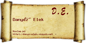 Danyó Elek névjegykártya